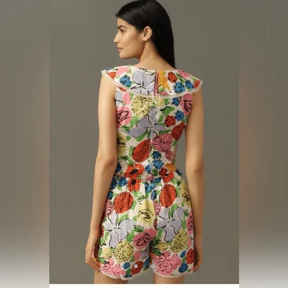 Anthropologie SWF Linen Romper - Picture 2 of 8